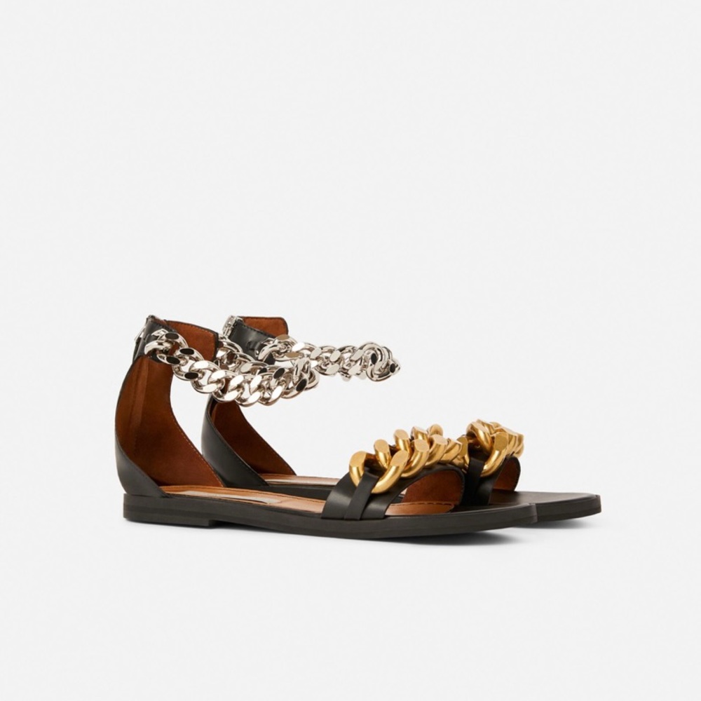 Stella McCartney Falabella Sandal (Gold + Silver + Black)